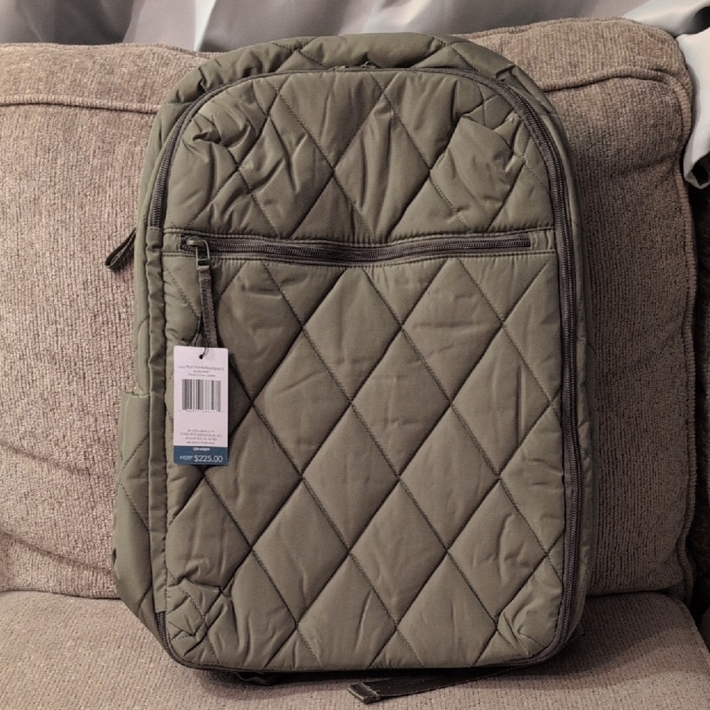 Quilted Green Backpack